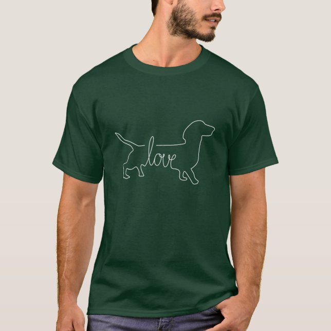 Camiseta Ama Dachshund vintage (Anverso)