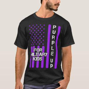 Camiseta Ama de Apreciación Infantil Militar Purple Up Dad