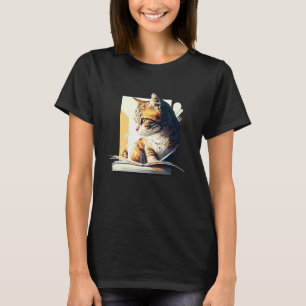 Camiseta Ama de gato lectora Amante de gatos Bibliófila Due