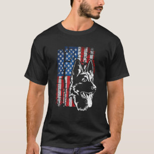 Camiseta Ama de perro pastor alemán patriótico bandera amer