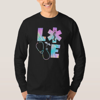 Camiseta Ama de tinte de amarre Vida de estetioscopio Enfer