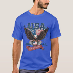 Camiseta Ama de USA Hogar del Águila y la Bandera Libre