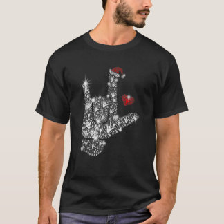 Camiseta Ama el ASL Feliz Navidad Lenguaje de Señas America