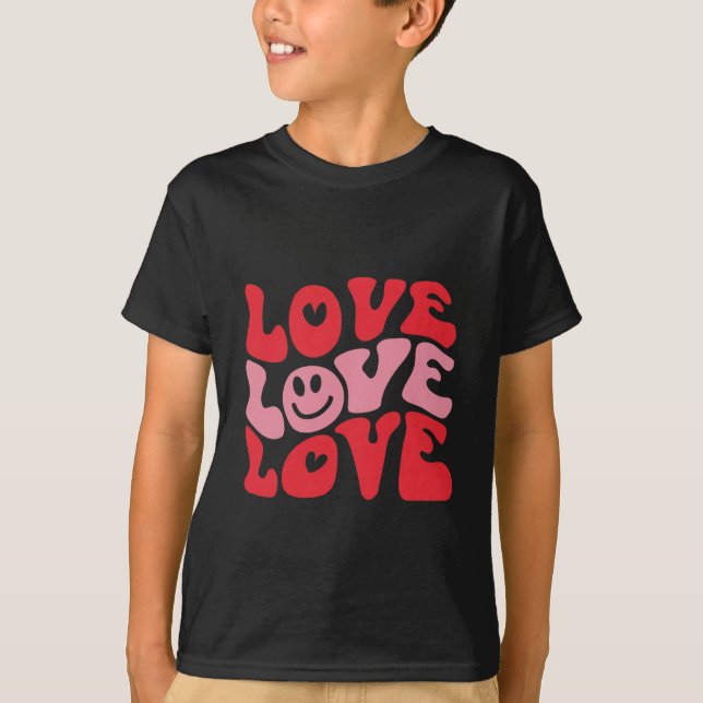 Camiseta Ama el Día de San Valentín Groovy Fiesta Divertida (Anverso)