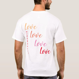 Camiseta Ama el nombre personalizado atrás y el diseño de b