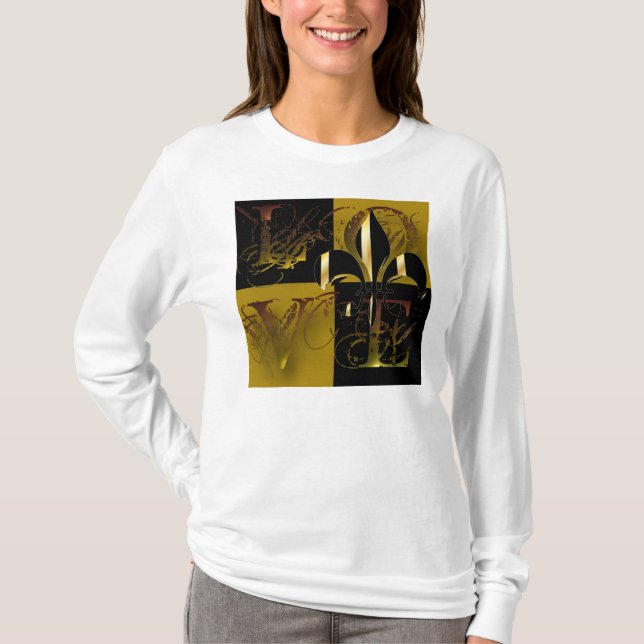 Camiseta Ama el oro negro / fleur de lis (Anverso)