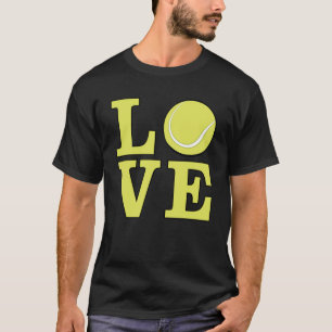 Camiseta Ama el Tenis - Texto Amarillo Brillante