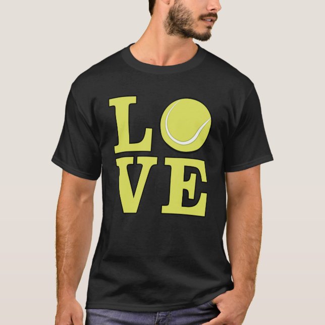 Camiseta Ama el Tenis - Texto Amarillo Brillante (Anverso)