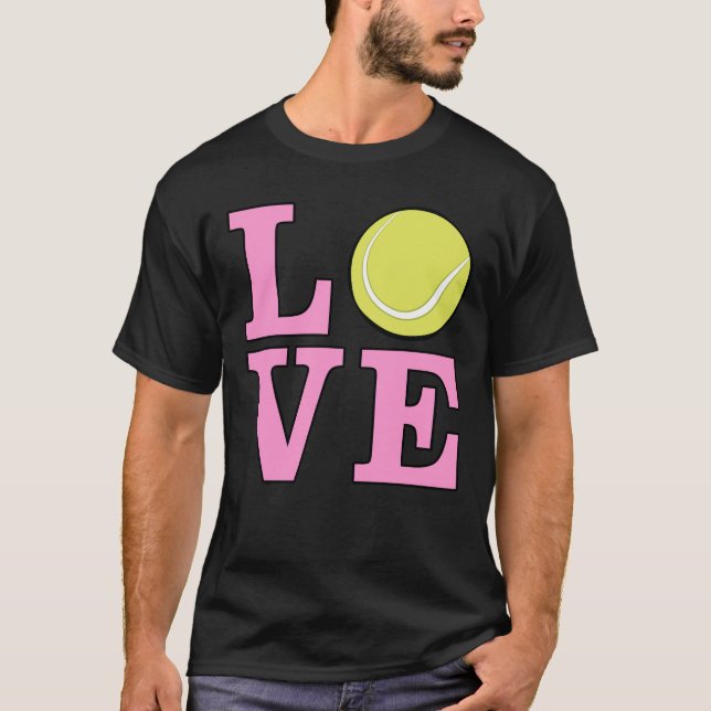 Camiseta Ama el Tenis - Texto Rosa (Anverso)