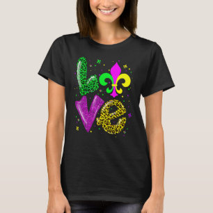 Camiseta Ama Fleur De Lis Leopardo de Mardi Gras Nueva Orle