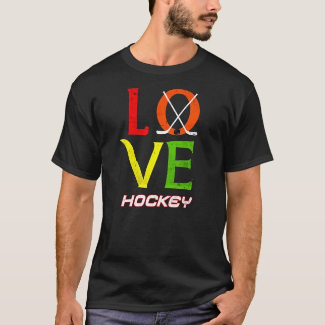 Camiseta Ama Grunge Hockey Hockey Hombres Niños Estudiantes (Anverso)
