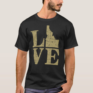 Camiseta Ama Idaho Distressed Vintage ID Orgullo de Hogar