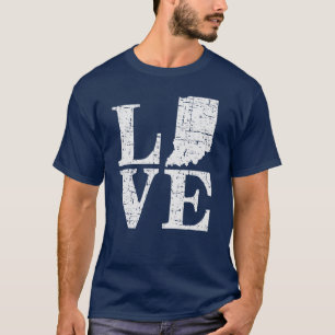 Camiseta Ama Indiana Angustiado Vintage IN Estado Hoosier P