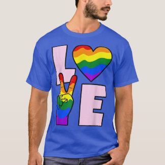 Camiseta Ama la bandera arcoiris LGBTQ Lesbianas Orgullo de