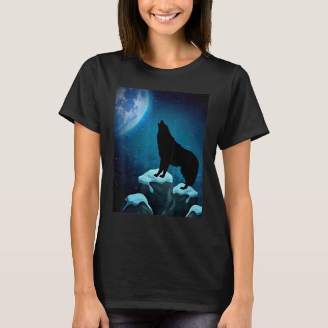 Camiseta Ama la luna de lobo de los lobos 1 (Anverso)