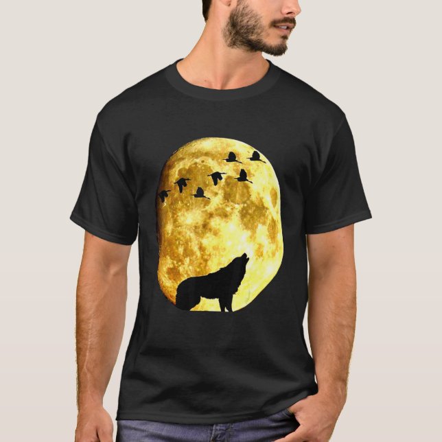 Camiseta Ama la luna de lobo de los lobos 6 (Anverso)