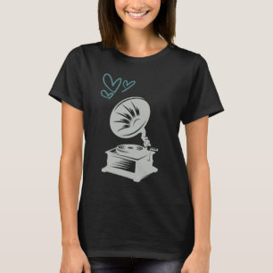 Camiseta Ama la música antigua escuela gramófono