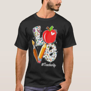 Camiseta Ama La Vida De Profesor Apple Pencil Aprecio A Los