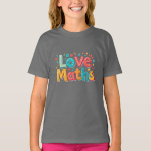 Camiseta Ama las matemáticas - tipografía divertida