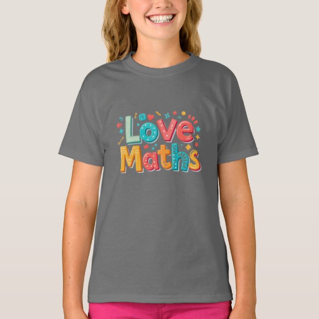 Camiseta Ama las matemáticas - tipografía divertida (Anverso)