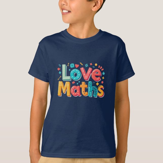 Camiseta Ama las matemáticas - tipografía divertida (Anverso)