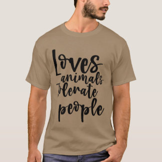 Camiseta Ama los animalesTolerante con las personas diverti
