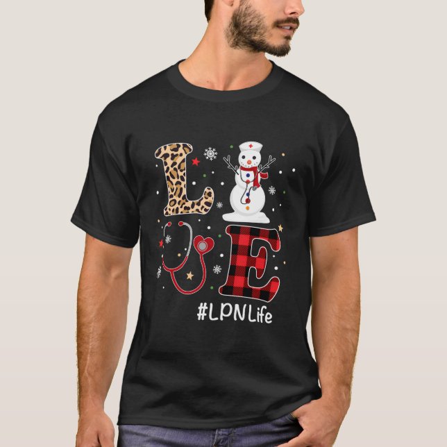 Camiseta Ama Lpn Enfermera Vida Navidades de Snowman Enferm (Anverso)