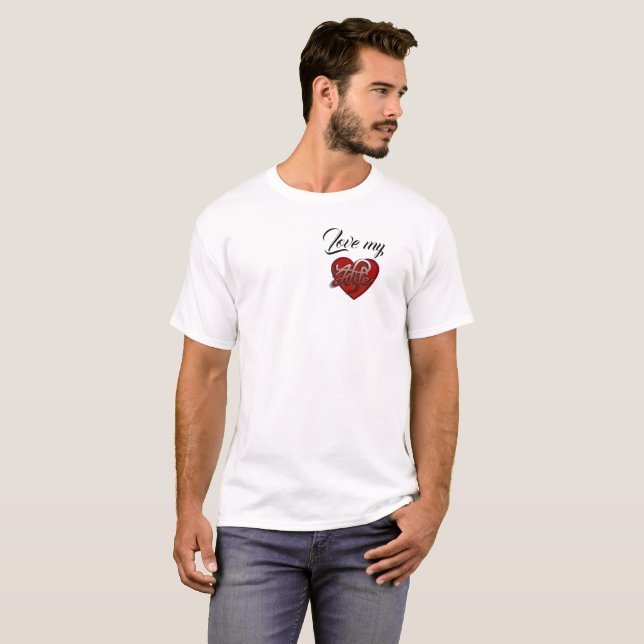 Camiseta Ama mi diseño de corazón de esposa (Anverso completo)