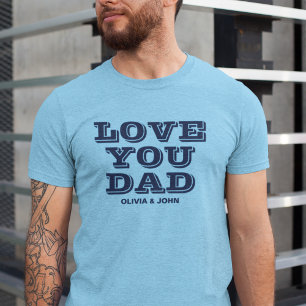 Camiseta Ama, papá, el día del padre azul moderno