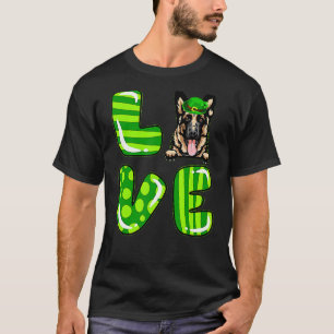 Camiseta Ama Pastor Alemán Trébol de la Suerte San Patricio