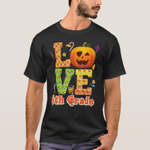 Camiseta Ama Profesor De 8vo Grado Calabaza Halloween Dulce