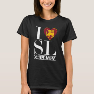 Camiseta Ama Sri Lanka Heart Summer Vacation Flag Sri Lanka