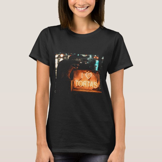 Camiseta Ama tortas mapache comida mexicana  (Anverso)