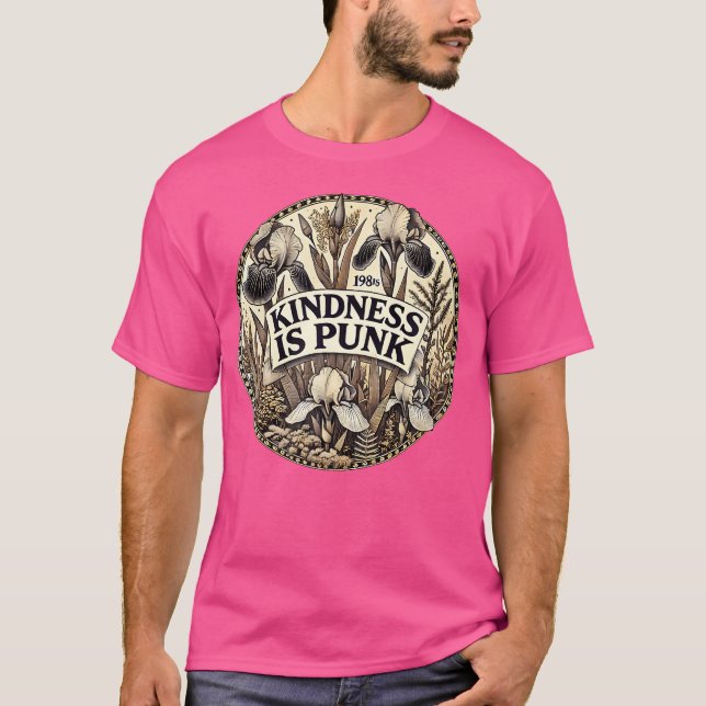 Camiseta Amabilidad Es Arte Punk Pintura De Flor Iris Púrpu (Anverso)