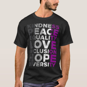 Camiseta Amabilidad Igualdad Amor Bandera Asexual LGBTQ Ace
