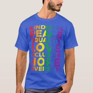 Camiseta Amabilidad igualdad amor LGBTQ bandera arcoiris or