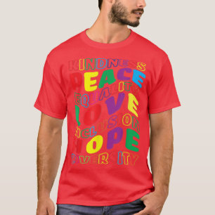 Camiseta Amabilidad igualdad amor LGBTQ bandera arcoiris or