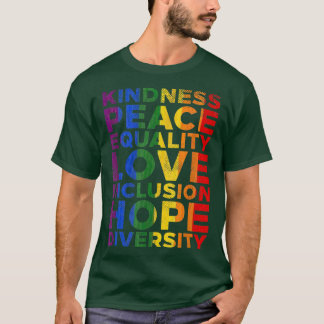 Camiseta Amabilidad Igualdad Amor LGBTQ Bandera Sin Límites