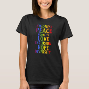 Camiseta Amabilidad Paz Igualdad Amar Los Diseños Del Orgul