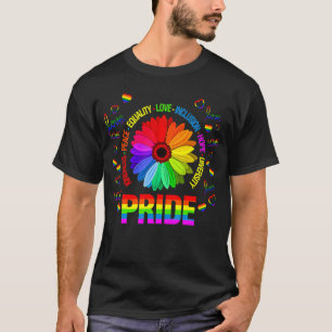 Camiseta Amabilidad Paz Igualdad Amor Daisy Arcoiris Amor L