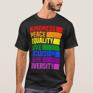 Camiseta Amabilidad Paz Igualdad Arcoiris Retro Para Gays Y