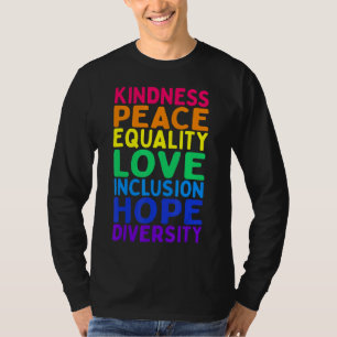 Camiseta Amabilidad Paz Igualdad Inclusión Diversidad Human