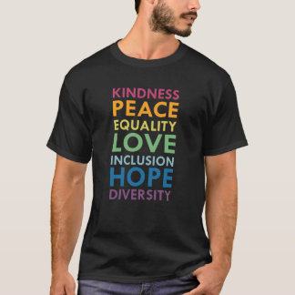 Camiseta Amabilidad Paz Igualdad Inclusión Diversidad Human