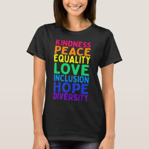 Camiseta Amabilidad Paz Igualdad Inclusión Diversidad Human