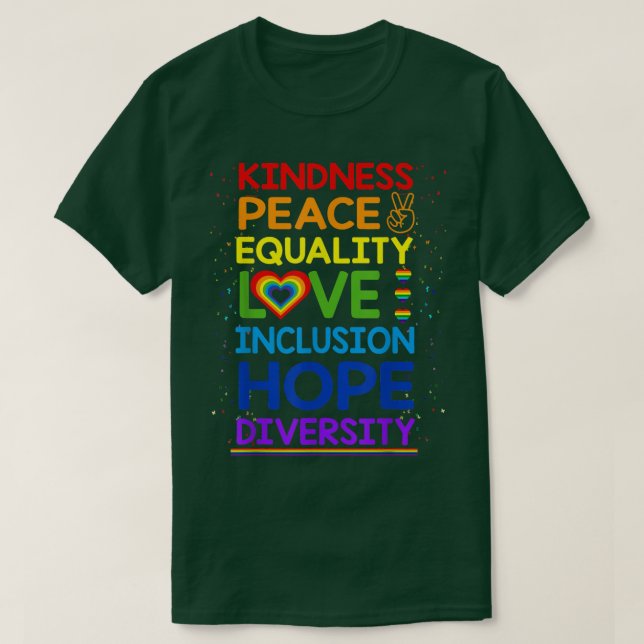 Camiseta Amabilidad Paz Igualdad Inclusión Diversidad Human (Diseño del anverso)
