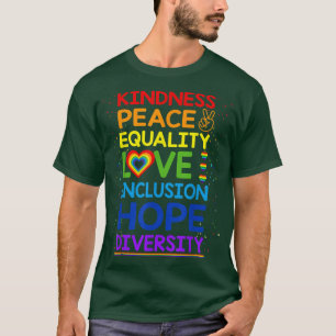 Camiseta Amabilidad Paz Igualdad Inclusión Diversidad Human