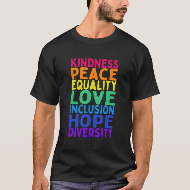 Camiseta Amabilidad Paz Igualdad Inclusión Diversidad Human (Anverso)