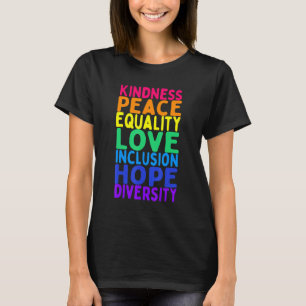 Camiseta Amabilidad Paz Igualdad Inclusión Diversidad Human