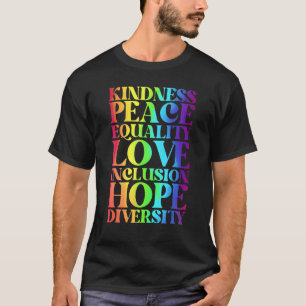 Camiseta Amabilidad Paz Igualdad Inclusión Diversidad Human