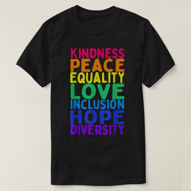 Camiseta Amabilidad Paz Igualdad Inclusión Diversidad Human (Diseño del anverso)